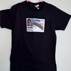McLovin Graphic T-Shirt Hawaii Driver License Black Mens Size Medium